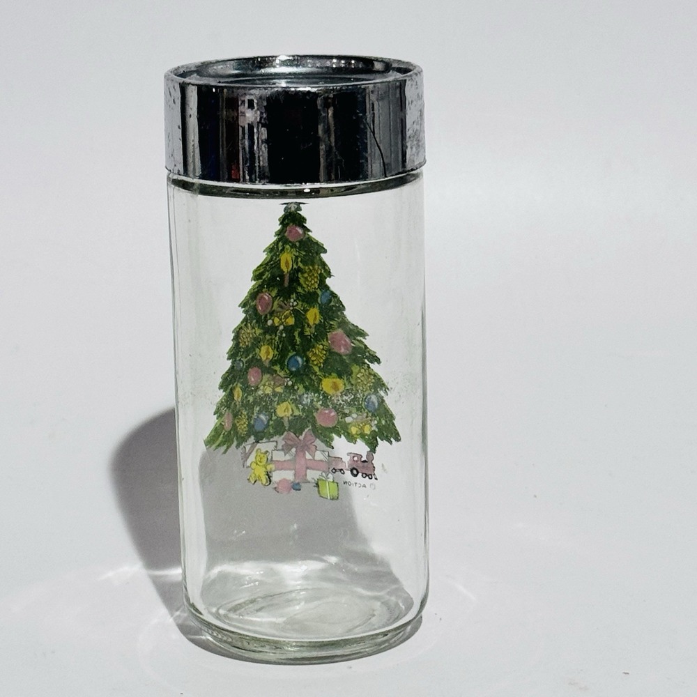 Vintage Carlton Christmas Tree Shaker w Silver Plastic Lid Replacement Read - Picture 3 of 6